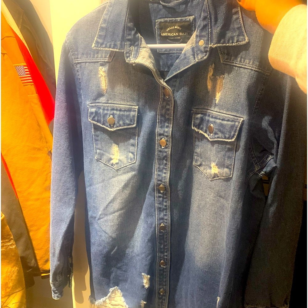 Denim shacket